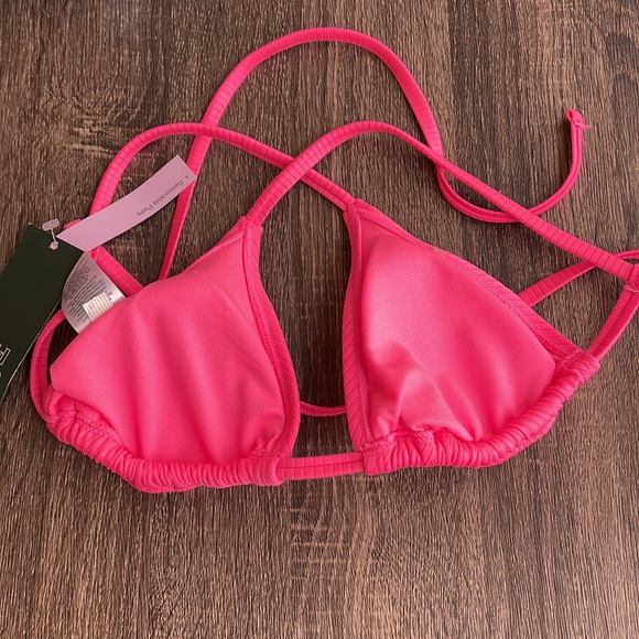 Ribbed Triangle Bikini Top and Bottom - Picture 2 of 6